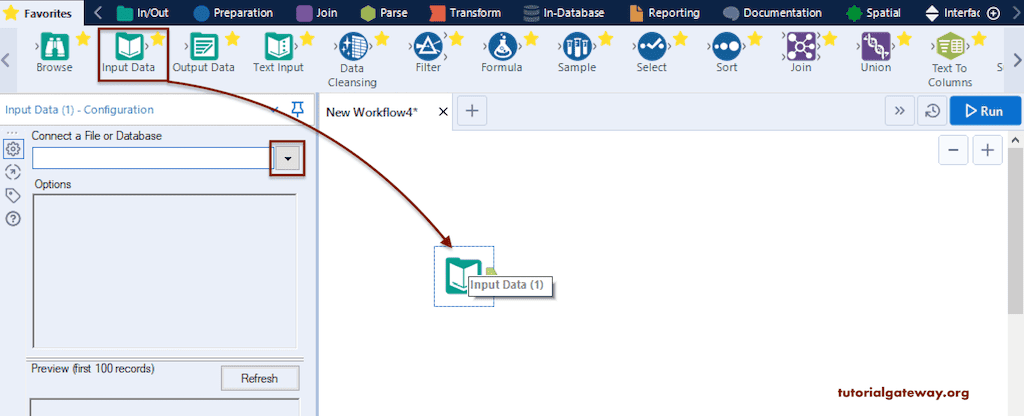 Add Input Data to the Workflow