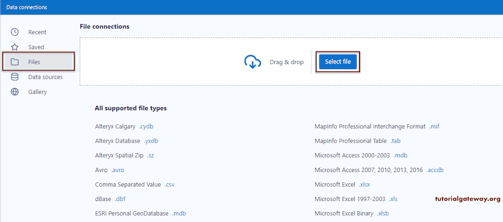 Choose the File Source from the list