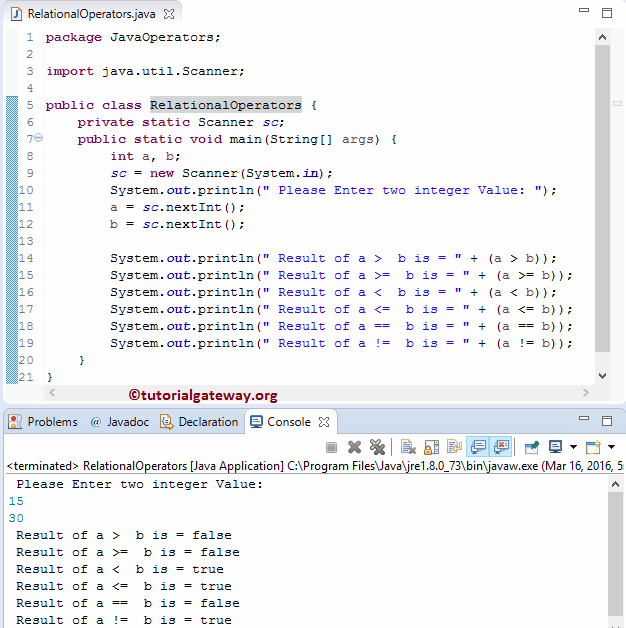 Relational Operators in Java 1