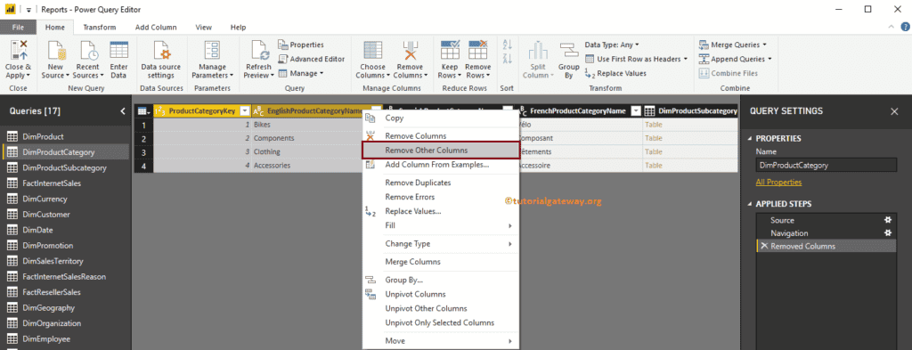 Remove Columns from Tables 6
