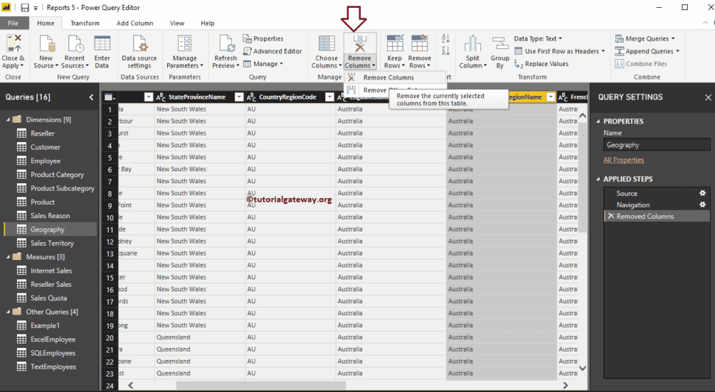 Remove or Reorder Columns 7