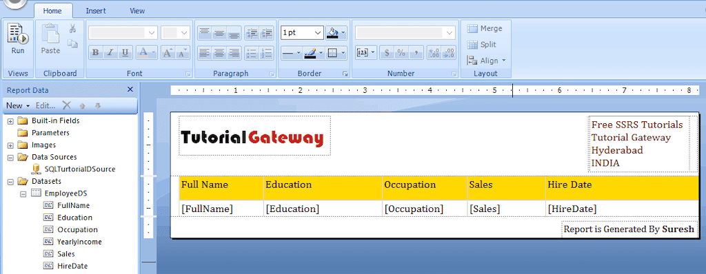 Delete Columns from SSRS Report Parts
