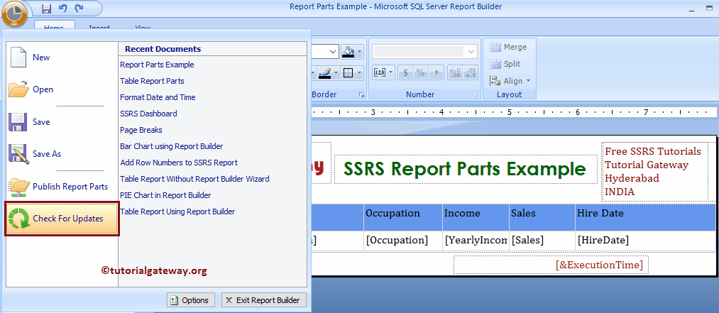Check for Updates Option