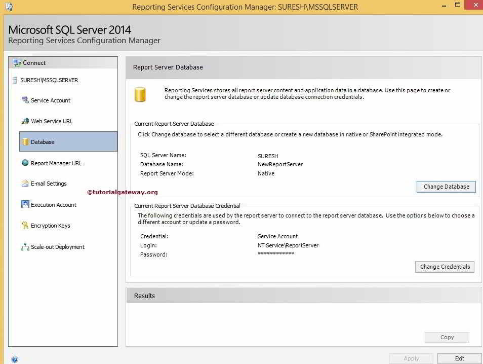 SSRS Sql Server Reporting Services Configuration Manager 17