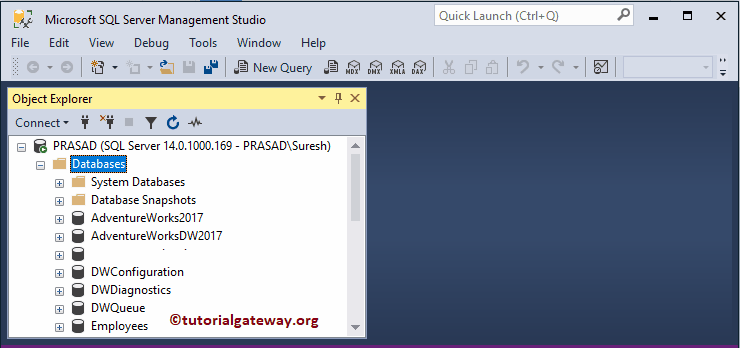 View DB in SSMS Object explore 11