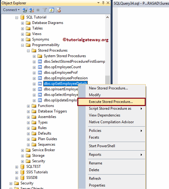 Execute existing SP 2