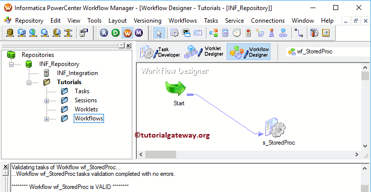 Start Stored Procedure Transformation in Informatica workflow