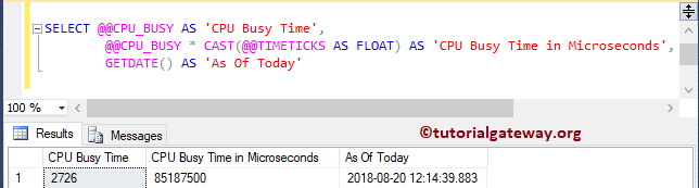 SQL @@CPU_BUSY Example 2