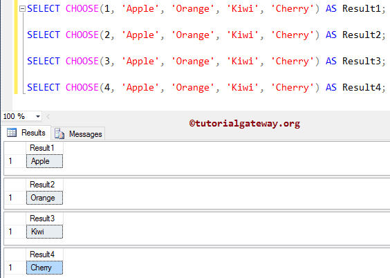 SQL CHOOSE function 1