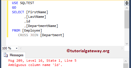 Ambiguous Column Name Error 5