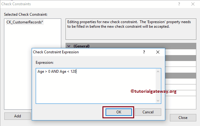 Expression for the SQL Check Constraint 7
