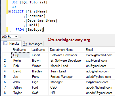 Employee Table Records 1