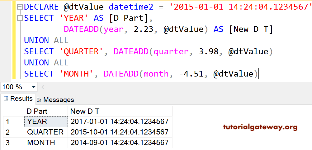 DATEADD function on Decimal Values 3