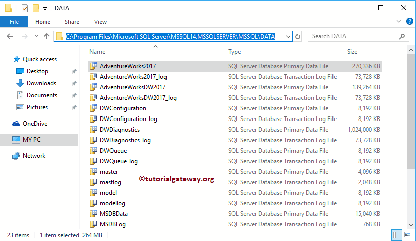 View Log and Mdf file sin local hard drive 9