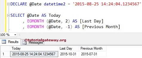 EOMONTH Function Example 2