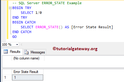 SQL ERROR STATE 1