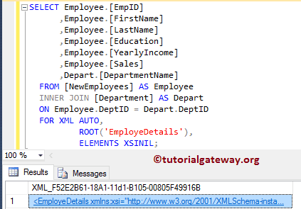 FOR XML AUTO Example 11