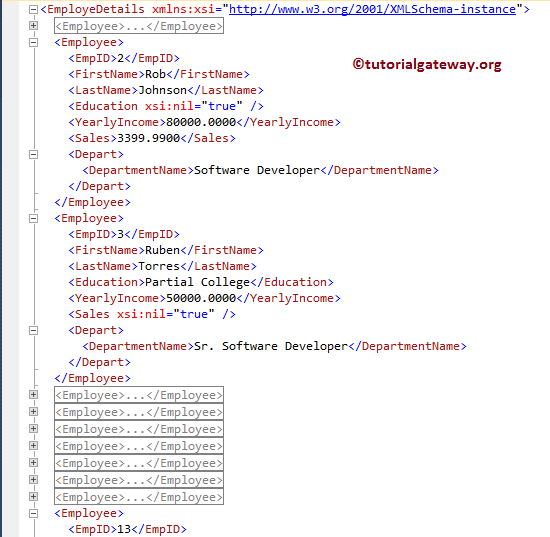 FOR XML AUTO Example 12