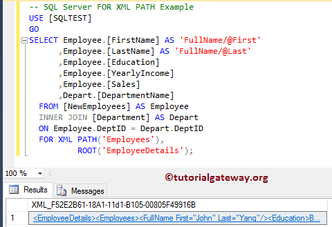 FOR XML PATH Example 17