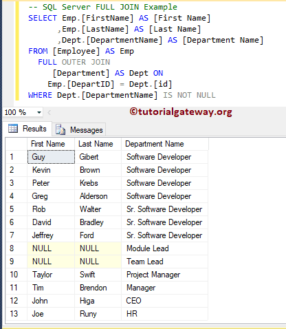 FULL JOIN in Where Clause 10