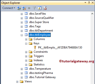 Open Object Explorer to see the Constraints