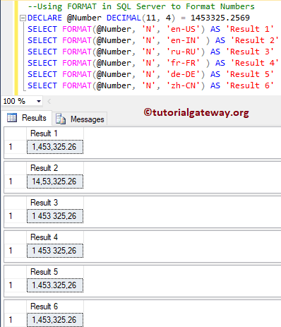 Restrict the Decimal Numbers using Culture Argument Example 7