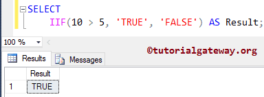 SQL Server IIF IF True or False Example 1