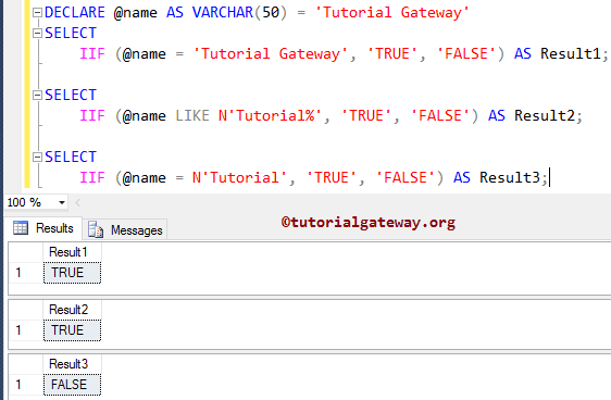Compare two strings Example 3
