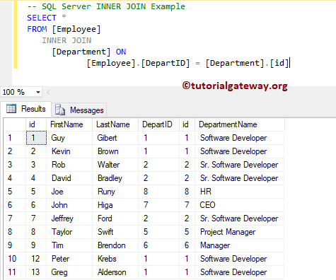 SQL INNER JOIN Select All Columns 1
