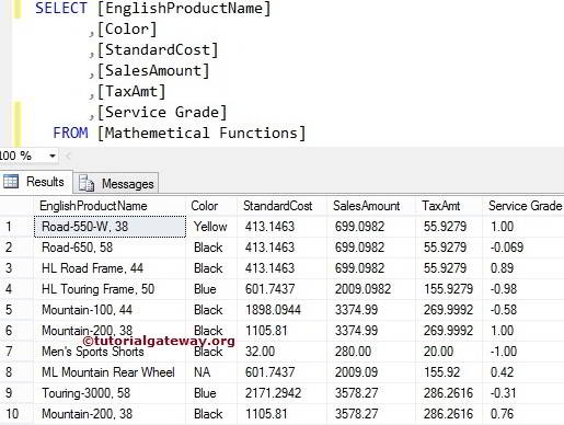 SQL SIN FUNCTION 1
