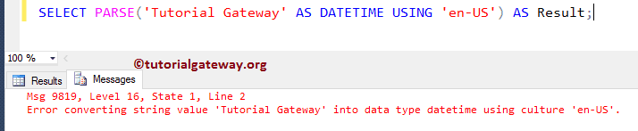 PARSE Function Msg 9819: Error Converting String 4