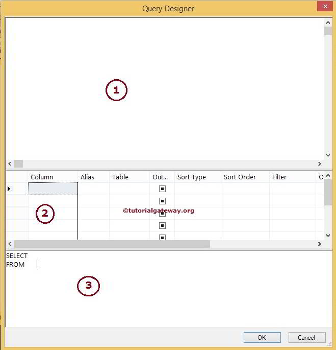 SQL Query Builder or Designer Window 3