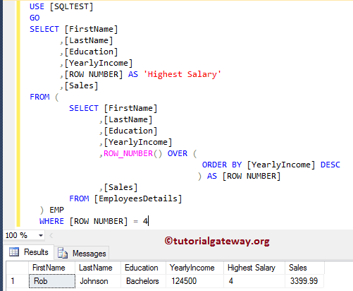 Query to Find Nth Highest Salary 5