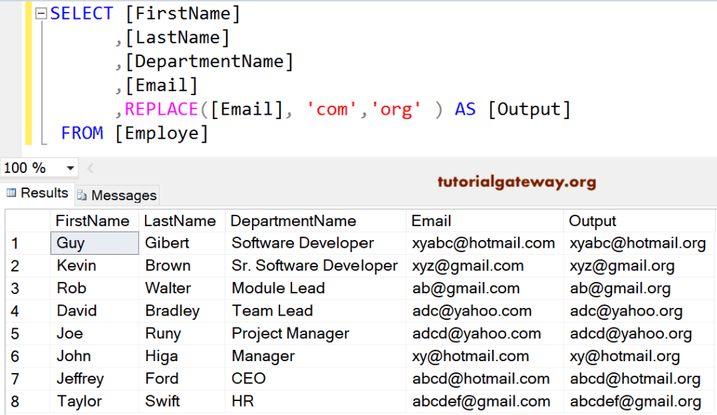 SQL REPLACE Function 2