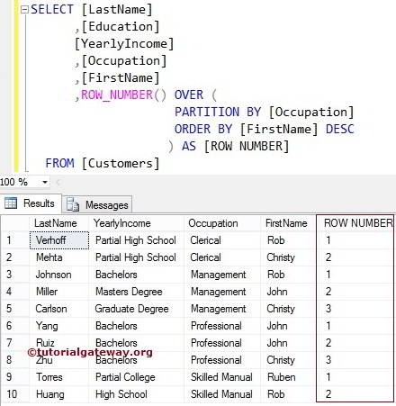 ROW_NUMBER FUNCTION on String Column 3