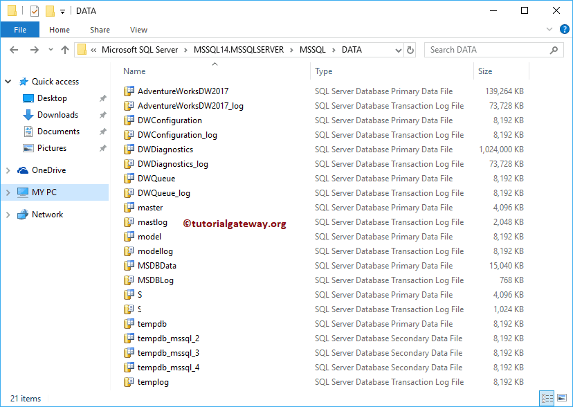 MDF and Log files in system hard drive 2