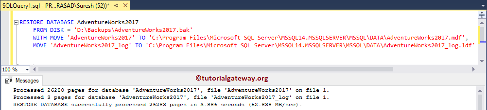SQL Restore Database from BAK File 5