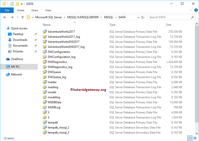 Automatically saved MDF and LDF FIles in the File System 7