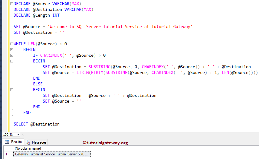 SQL Reverse String Words 1
