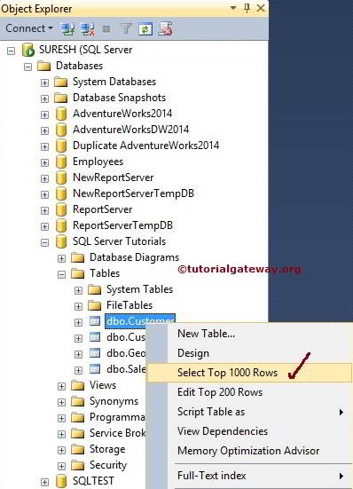SELECT Top 1000 Statement 4