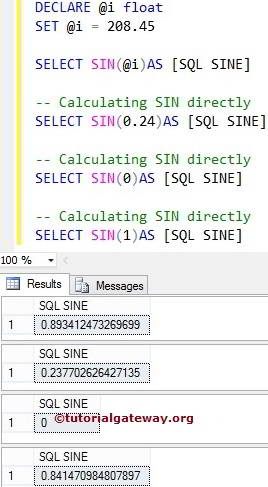SIN or SINE Function Example 1