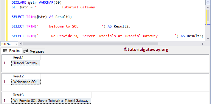 TRIM Function  Example 1