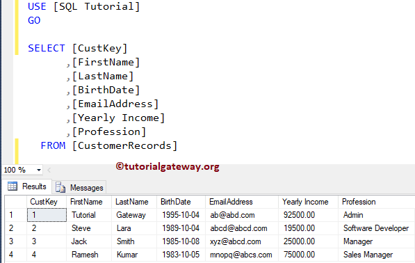 See the distinct Records in Table  13