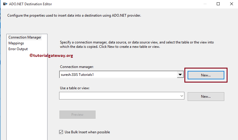 SSIS ADO.NET Destination 4