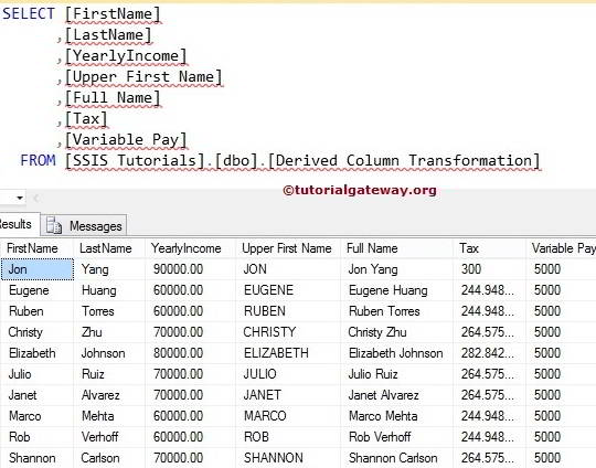 Destination Table 10
