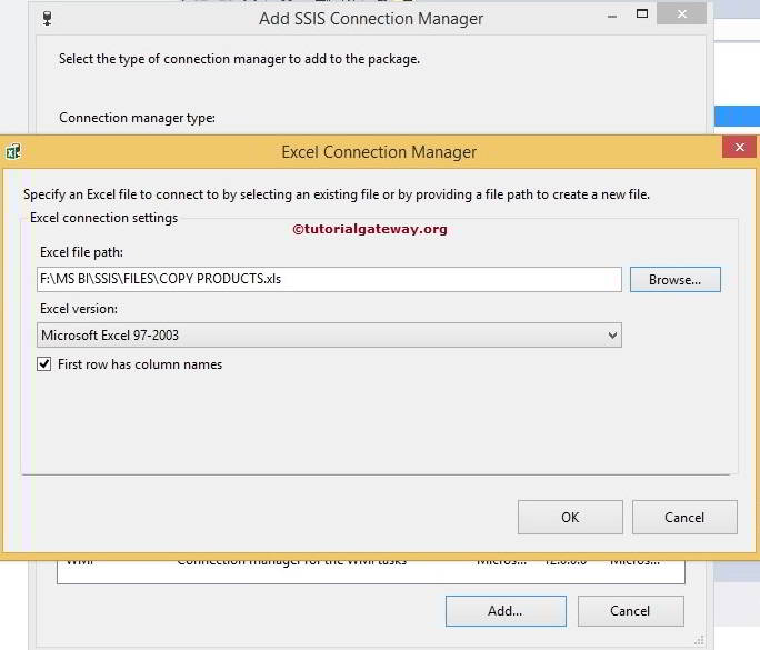 Excel Connection Manager in SSIS 7