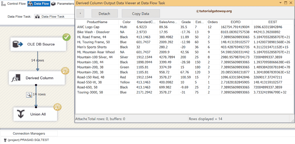 SSIS EXP function to find the Exponential Value