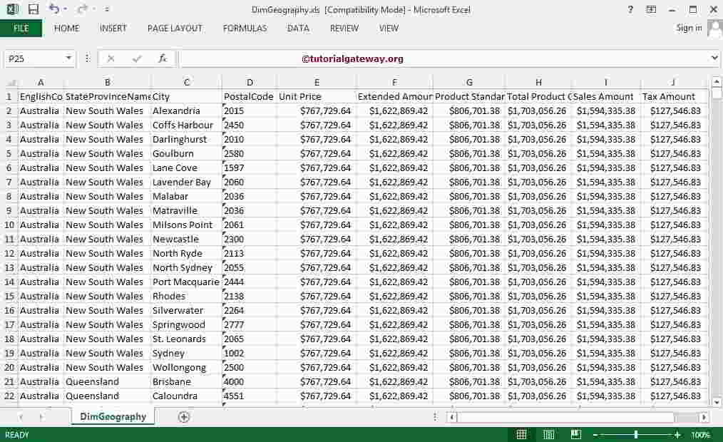 Destination Excel File