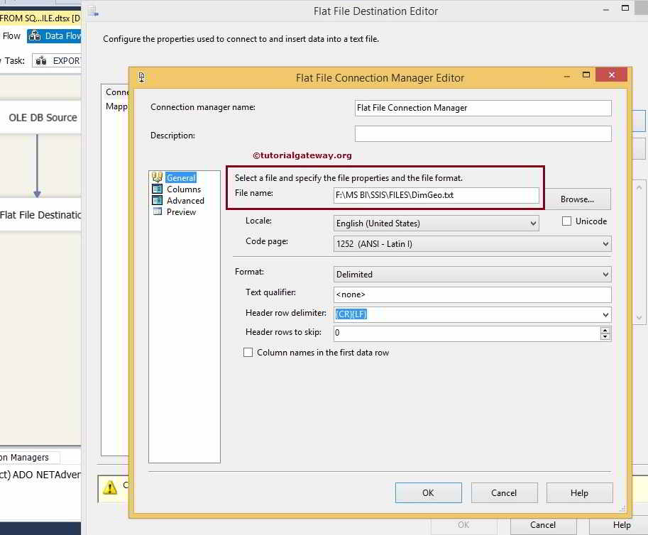 Export Data from SQL Server to Flat File in SSIS 8