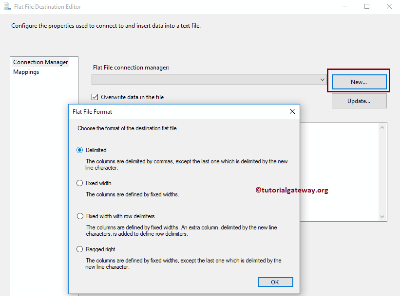 Choose Format - Delimited, fixed width, ragged right 4